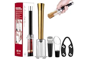 BAYUYPOO Weinöffner, Luftpumpe Korkenentferner Weinflaschenöffner 4er Set, Neues Luftdruck Weinöffner Set mit Folienschneider, Belüfter Ausgießer, Vakuum Stopper Einfacher Korkenentferner für Weinliebhaber