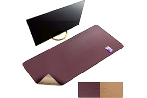 MAIDERN Tappetino Scrivania pelle in Sughero,120x60cm sottomano scrivania bifacciale,Tappetino per Mouse impermeabile e antiscivolo ，per Casa/Ufficio(Rosso vino)