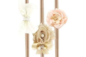 ‎JMITHA JMITHA Baby Stirnbänder Baby Mädchen Kids Turban Haarband Stirnband Kopfband Baby schmuck Babyschmuck Babygeschenke & Taufe - 3 Stück (Braun)
