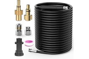 OHAYORI 15M Pressure Washer Drain Pipe Hose Cleaning Kit for Karcher K2 K3 K4 K5 K6 K7 Serie, Tube Unblocker Sewer Jetter Hose with Jet Nozzle and Rotating Jet Nozzle,Adapter for LAVOR Bosch AQT