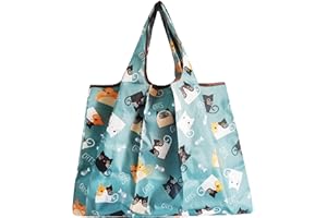 Lin's Liliana Grande borsa pieghevole, 50 x 66 cm, riutilizzabile, leggera, ad asciugatura rapida, antistrappo, per shopping, viaggio