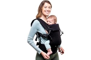 Beco Gemini Porte bebe de la naissance à la petite enfance | Porte-bébé ergonomique pour bébés de 3,2 à 15,8 kg (7–35 lbs) | Position M, Ajustement Facilité, 100% Coton Bio (Noir)