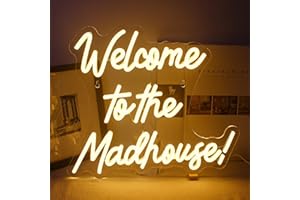 Horseneon Neons Signs Welcome to The Madhouse, Led Signs Neon Lights for Bedroom, Letter Neon Light Sign for Wall Decor Led Neon Lights for Pub Home Bar Room Club Party Window Decor present