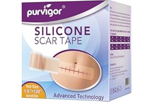 CJZTP Silicone Scar Sheets(1.6" x 120"), Scar Tape for Scars Removal Treatment, Reusable Professional Scar Removal Strips for New and Old Scars