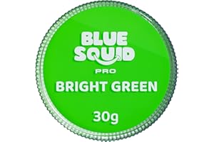 Blue Squid Pro Peinture du Visage - Vert Vif (30gm), Fournitures Professionnelles de Maquillage à Base d'eau pour Adultes, Enfants et SFX