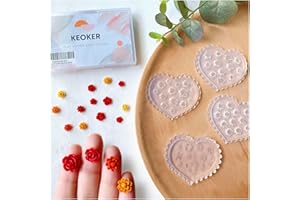 ‎KEOKER KEOKER Polymer-Ton-Formen mit Blumen, 4 Stück, Rosen- und Gänseblümchen-Miniaturformen für Schmuckherstellung, Ohrring-Dekoration (Mini-Blume)