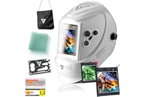 STAHLWERK ST-950XW Casco de soldador totalmente automático, con función 3en1, real colour clase óptica: 1/1/1/1, campo de visión grande, 7 años de GARANTÍA en el FILTRO, incl. 5 lentes de sustitución