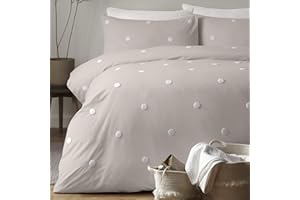 Appletree DOT Garden-Set Copripiumino, Cotone, Lino con Pois Bianchi, King