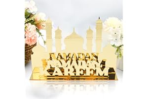 HIQE-FL Eid Mubarak Decorazione,Eid Mubarak Ornamento,Ramadan Eid Ornamento,Eid Mubarak Acrilico Ornamento,Ramadan Musulmano Hanging Table Sign Table Decor,Decorazione da Tavolo,per Ramadan.