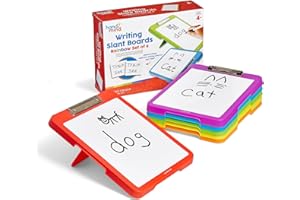 HAND2MIND Learning Resources Writing Slant Boards Set of 6, Dry Erase Clipboard, Reusable Handwriting Practise for Kids, Lear to Write, Letter Writing, Teacher Supplies for the Classroom Ages 4 5 6+