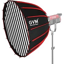 GVM Pro SD650B - Luz de video LED de 650 W, luz de estudio con montaje Bowen, kit de iluminación fotográfica 81300lux/m con cubierta estándar de 45°, iluminación de video de
