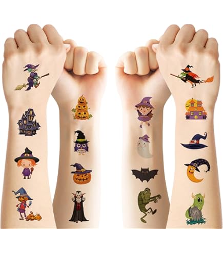 DAOUZL Tatuaggi per Bambini, 6 Tattoo Pens in Gel Glitterato, Set