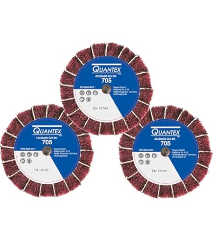 3 Stück Fächerschleifer 30mm | Vlies Schleifmop Mit 6mm Schaft | Körnung 120 Für Holz & Metall
