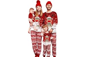 MoneRffi Weihnachts Pyjama Familie Set,Matching Christmas Pyjamas Couple Set,Weihnachtspyjama Familie Outfit Weihnachten Schlafanzug für Damen Herren Kinder