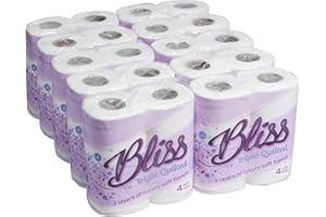 TECHNICLEAN Blake & White Bliss Ultra Soft Luxury Toilet Roll| 3 Ply | Pack of 40 Rolls | 170 Sheets