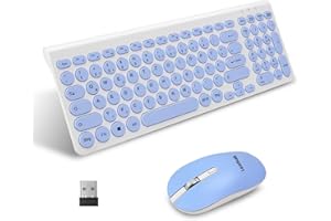 LeadsaiL, kabelloses Tastatur-Maus-Set, ergonomische Maus und Tastatur, kabellose PC-Tastatur und Maus, deutsches QWERTZ-Layout, leise Tastatur- und Maustasten, MacOS PC, Laptop, Blau