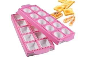 AVASEE OMZGXGOD Plaque à Raviolis Moules, Boulettes Maker Ravioli, Boulette Maker avec Rouleau à pâtisserie, boulette Pie Ravioli Moule Moule à pâtisserie Outil pour la Cuisson (Lot de 2)