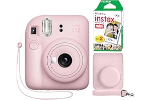 Fujifilm Instax Mini 12 Instant Camera Blossom Pink + Minimate Custom Case + Fuji Instax Film 20 Sheets Twin Pack