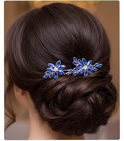 Fermaglio Floreale Argento Fermaglio Capelli Sposa Argento - Perle E Cristalli Floreali Fermaglio Cristalli Swarovski - Foto 5