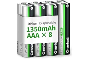Granicell 8 Stück AAA Lithium Batterien - 1350mAh 1.5V Lithium Nicht Wiederaufladbar Batterien - Speziell entwickelt für Kameras, Taschenlampen, Spielzeug und Haushaltselektronik