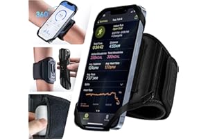 Cikyner Sportarmband Handy, Handytasche Handyhalterung Laufen 360° Drehbar & Abnehmbar Handy Armband Joggen Universal Handyhalter mit Kopfhörertasche für 4.5-7'' iPhone für Laufen Wandern