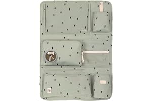 LÄSSIG Organisateur de siège arrière de Voiture Sac de siège arrière de Voiture à Suspendre Pliable 60 cm/Car Wrap-to-Go Happy Prints Olive
