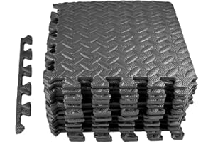 Crynvor Tappetino Puzzle, Tappeto Palestra, Pavimento Protettivo ad incastro, Tatami Fitness, Tappetini Protettivi, Materassino per Palestra, 18 Piastrelle, per Garage, Piscina all'aperto, 30x30 cm