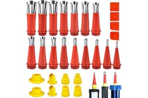 BIIULHCI Buses d'étanchéité en acier inoxydable,Lot de 28 outils d'étanchéité,Buses d'étanchéité en silicone,Réutilisable applicateur de buse,Outil de finition pour cuisine salle de bain