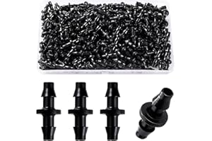 VooGenzek 200 Piezas Conectores de Manguera de Riego 4/7mm, Conectores para Tubo de Riego Goteo, Accesorios Riego Goteo, Conectores de Púas de Manguera Plástico para Sistemas de Riego