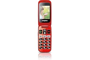 Emporia ONE V200_001 Einfach zu bedienendes Klappenhandy mit 2MP Kamera, Schwarz/Rot