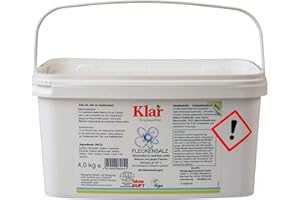 ‎KLAR ECOSENSITIVE Klar eco Sensitive Fleckensalz 4kg, ohne Duft, verhindert Grauschleier, wirksam ab 30 °C, vegan