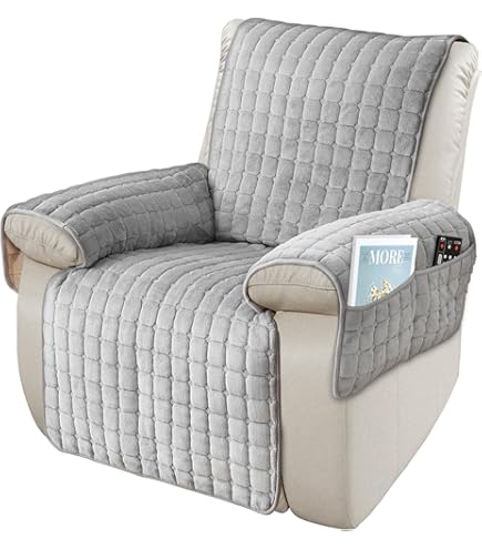 Lounge stoelhoes, waterdichte stoelhoes voor één stoel, fauteuilhoes, met 4 zijvakken, verstelbare sluiting, machinewasbaar, geschikt voor gezinnen met kinderen en huisdieren. (Kaki