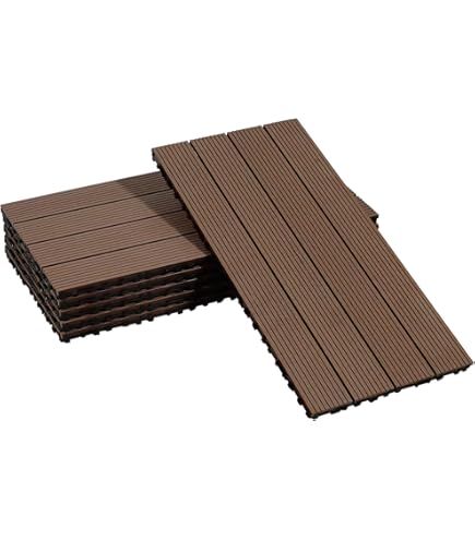 Randaco WPC Terrassenfliesen Holzoptik, 30x30cm 11er Set für 1m² für