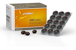 ‎PROSAN proSan AMD extra Kapseln | unterstützt den Erhalt des normalen Sehvermögens mit Zink | Inhaltsstoffe nach AREDS2-Studie: Lutein, Zeaxanthin, Vitamin C, E, Zink, Kupfer & Omega-3-Fettsäuren EPA+DHA