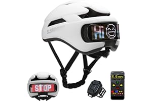 TMEOIIPY Smart App Program Bike Helmet, Back LED Lights Display with USB Rechargeable, Road Bicycle Helmets for Adults: Men, Women, with Turn Signals Remote Control