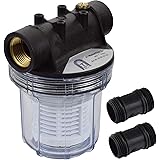 Agora-Tec® at-Wasserfilter 1L, mit Max. Betriebsdruck: 4 bar, Max. Durchflussmenge: 3000 l/h, Maschenweite Filtersieb: 0,2 mm