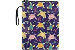 COEQINE Cute Sea Turtle Pattern Book Cover, Book Sleeves for Hardcover Girls Women Book Cover Cloth with Zipper