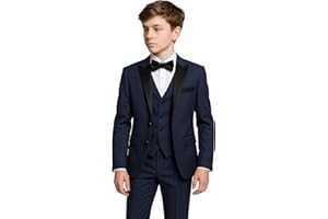 SIRRI Boys Pageboy Tuxedo Dinner Suit, 5-4 Piece Complete Wedding Prom Outfit