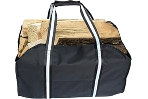 CACTIYE Sac fourre-tout en toile pour cheminée, bois de chauffage (jaune), Noir , Moderne