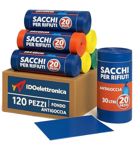 Sacchetti Rifiuti Colorati Sterling Bargains Blu 20 Pezzi: Resistenti, Misura 45,7x73,7x99 Cm Per Contenitori Standard
