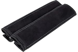 L&P Car Design GmbH A132 2 Stück Gurtschoner Gurtpolster aus weicher Microfaser Schulterpolster Schulterschoner Schoner Polster Gurt Schulter in Schwarz (2 Stück Schwarz mit Grauer Naht)