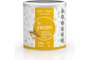 ‎AMAZONAS NATURPRODUKTE BIO Yacon Pulver von Amazonas Naturprodukte - der ideale Zuckerersatz aus der Yacon-Wurzel | Mit Oligofructose und Inulin, gut für Diabetiker | Gesunde Darmflora | Frei von Gentechnik | Vegan | 240g