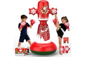 IMAYCC Sacco da boxe per bambini da 3 a 8 anni, 147 cm, gonfiabile, con 2 obiettivi e guanti da boxe, pompa, punching ball per bambini, per Natale o compleanno, per ragazzi e ragazze
