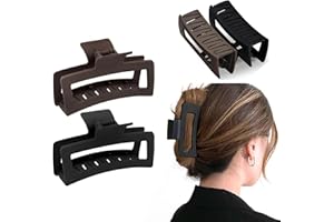 HK ONLINE PK2 Hair CLAW CLIPS 1 BLACK & 1 COFFEE Claw 10.5cm -Elastic HAIR TIES, Ponytail HAIR BOBBLES, Hair BANDS, Large CLAW CLIPS (1 BLACK & 1 BROWN Claw)