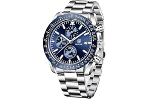 BY BENYAR BENYAR Men's Watch Quartz Sports Chronograph Fashion Business Luxury Brand Waterproof Watch Analog Date Men's Brown Leather Watch for Men