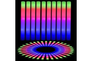 TAOTUO 192pcs LED Foam Glow Sticks Foam Sticks Glow Batons, Multi-modes Color LED Strobe Stick for Party, Concert,Event, New Years Eve, Birthdays,Weddings,Music Festival