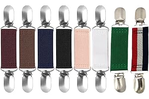 RoadLoo Sweater Cardigan Clips, 8 Pieces Elasticated Cinch Clip Unisex Simple Elegant Retro Sweater Clothing Chain Fit Clip Fashion Fit Dress Clips Stainless Steel Elastic Clip Clothing Accessories