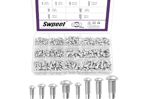 Swpeet 800 nitar M2 M2.5 M3 M4 × 6 mm 8 mm 10 mm massivt aluminium Brazier Head Sortiment av halvcirkalnitar, massiva alumini