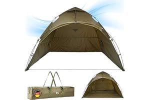 ‎Q-TAC Q-Tac Ruck Zuck Bivvy Angelzelt vorn geöffnet [DAS ORIGINAL] Karpfenzelt mit herausnehmbarer Bodenplane, Angel Zelt ohne Boden, RuckZuck Anglerzelt, Angelzelt 2 Mann