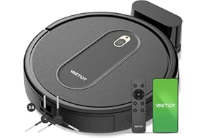 Vactidy Robot Aspirapolvere T6, Aspirapolvere Robot Potente, WiFi/App/Alexa/Siri/Google/IFTTT, per Tappeti, Peli di Animali,Pavimento,Capelli